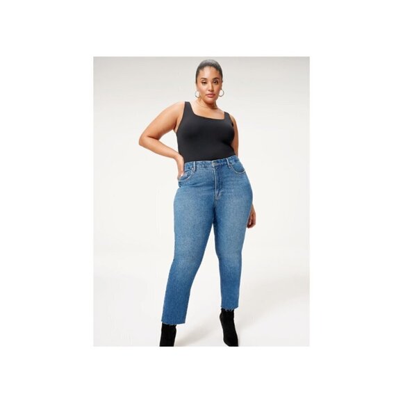 Good American Denim - 𝅺GOOD American BNWOT "Classic Straight Leg" Blue Jeans Women Plus Sz 24 New